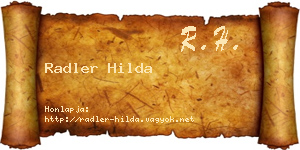 Radler Hilda névjegykártya